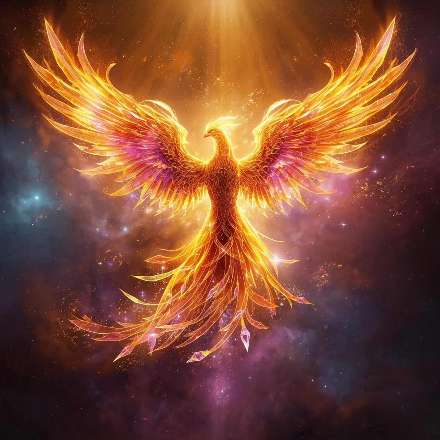 Celestial Phoenix – Radiant Cosmic Firebird Print