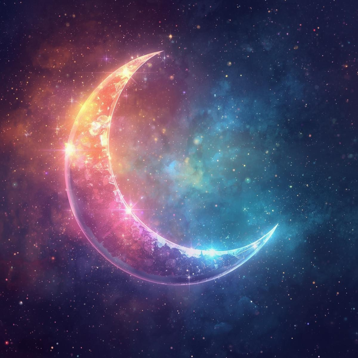Enchanted Crystal Moon Light – Cosmic Rainbow Décor for Bedroom